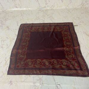 CELINE - VINTAGE RED & GOLD SILK SCARF HANDKERCHEIF TWILLY